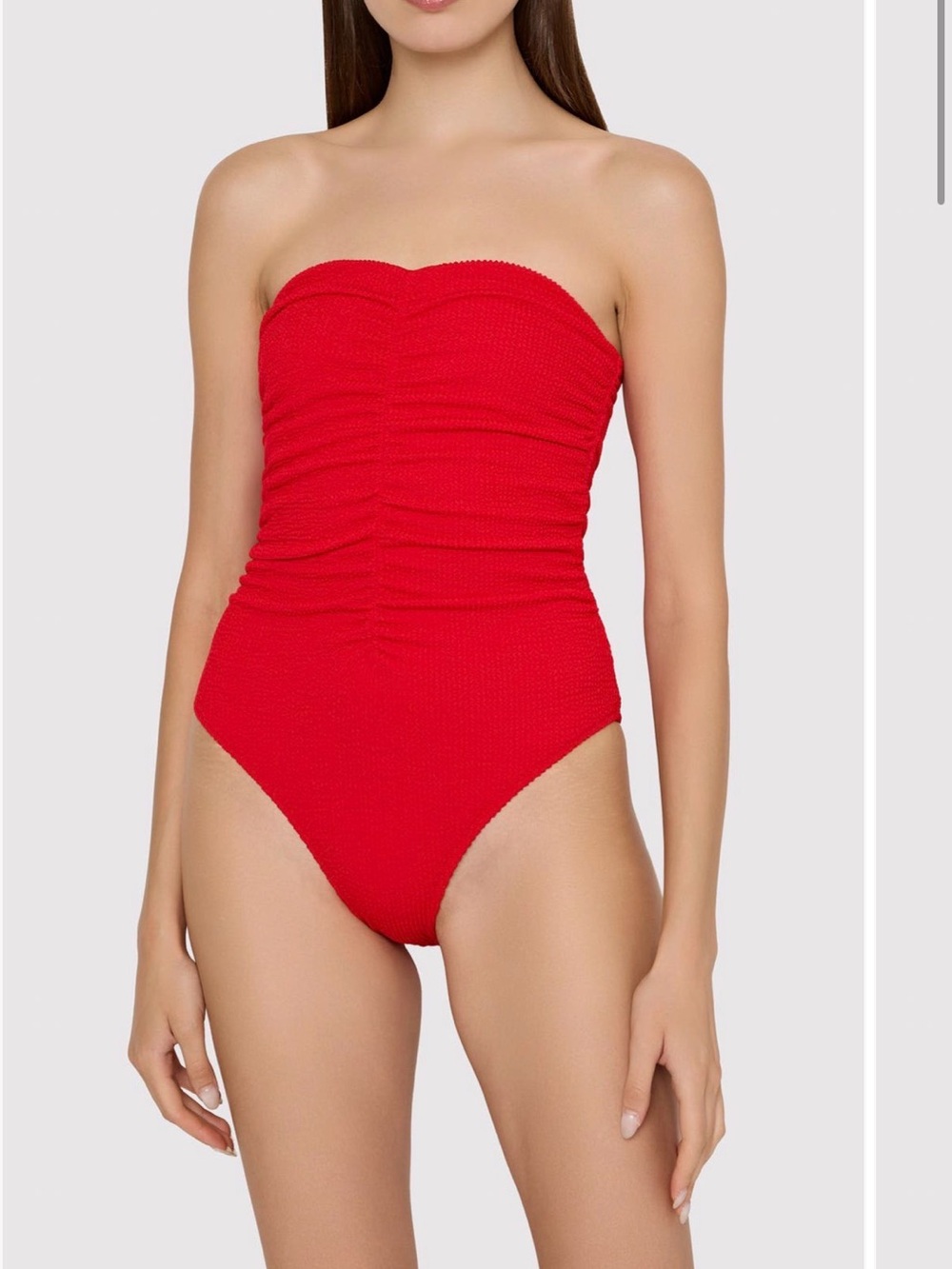NWT Milly Textured Ruched One Piece Women’s Red Bathing Swimsuit Sz M or L $275